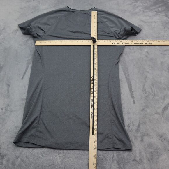 Nike Pro Shirt Womens M Gray Plain Dri Fit V Neck Short Sleeve Pullover Tee - Picture 3 of 15